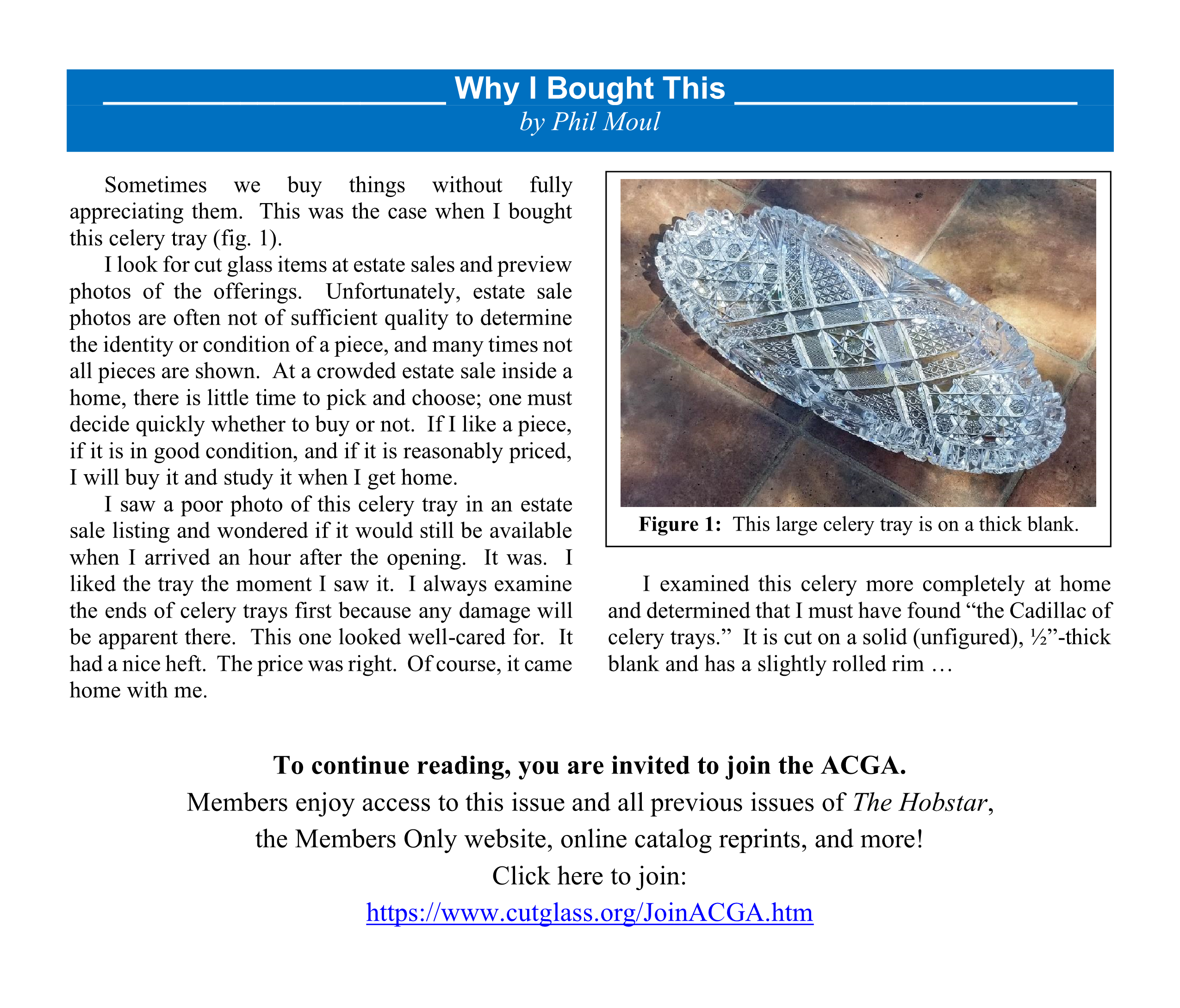 An article preview and call to action to become a member